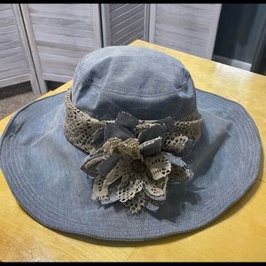 Denim Hat With Wired Brim